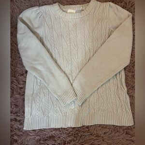 Cyrus Light Beige Cable Knit Sweater